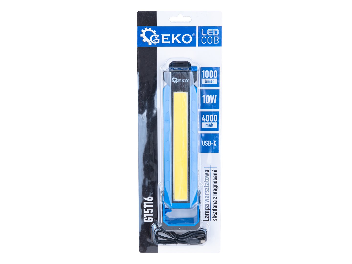 Lanterna pliabila de lucru LED COB cu magnet, 10W, 4000mAh, 1000lm, Geko G15116