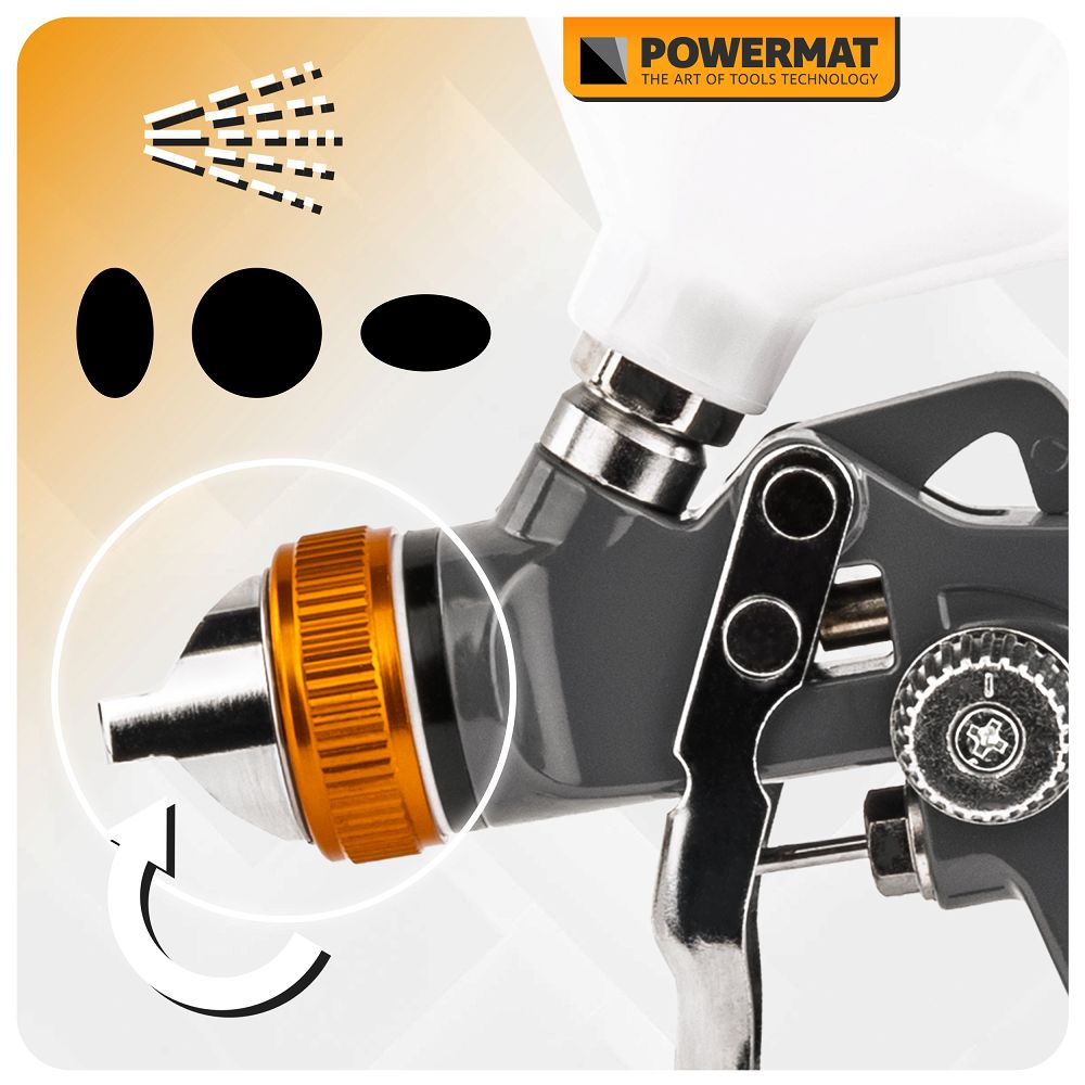Pistol de vopsit HVLP PM-PDM-170T, 600 ml, 1.4 mm, Powermat PM1426