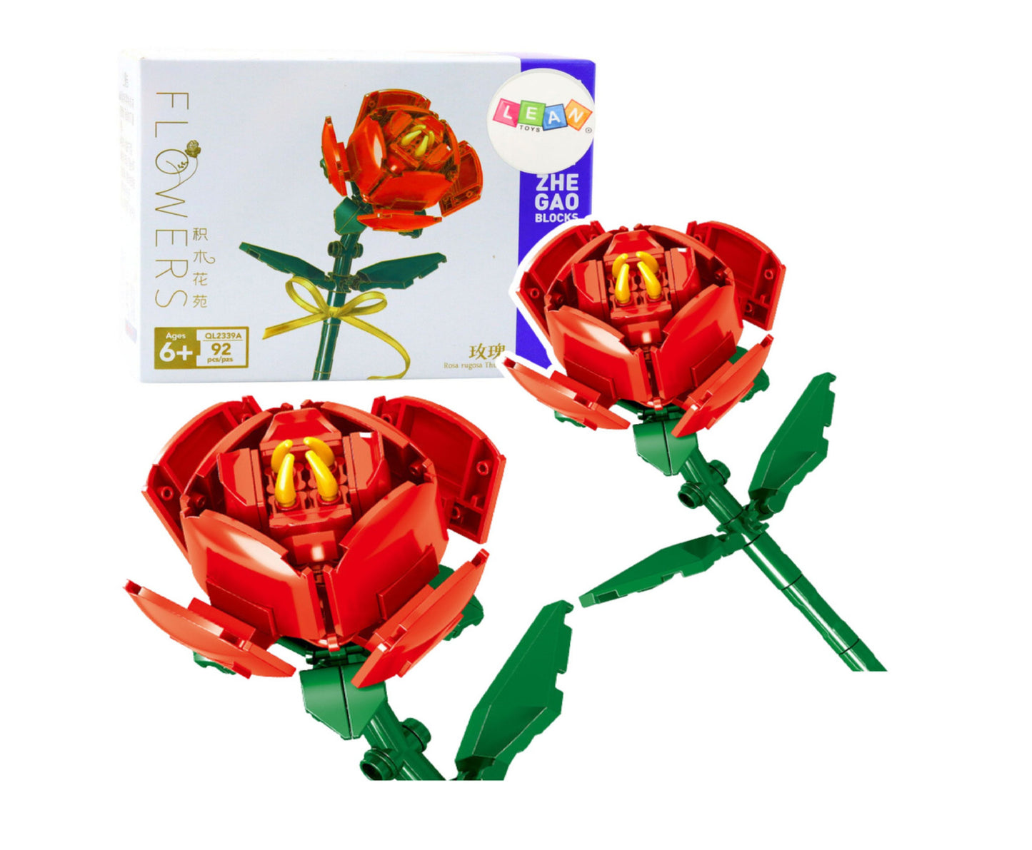 Set constructie trandafiri, 18-20 cm, 92 piese, Lean 14259