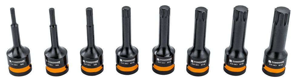 Set chei tubulare de impact PM-ZNU-518T, 8 bucati, Powermat PM1384