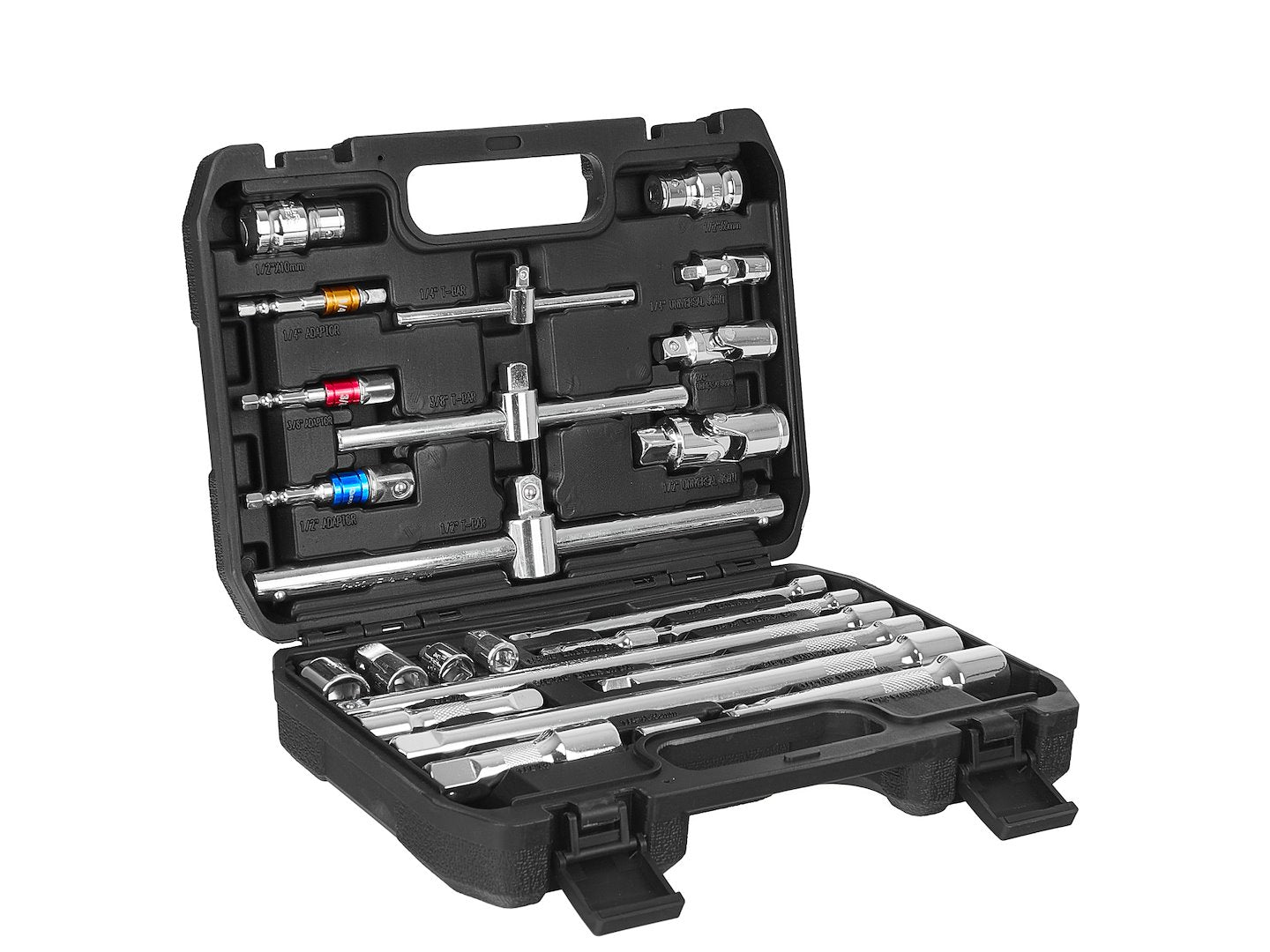 Set extensii tubulare si biti, 1 / 4" 3 / 8" 1 / 2", 25 bucati, Geko G10173