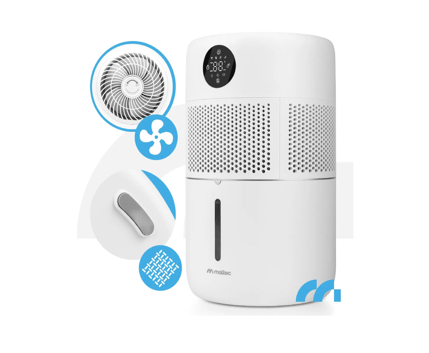 Umidificator de aer cu functie de ionizare, difuzor de aromaterapie si telecomanda, temporizator, 400 ml / h, 8 W, MalTec 113477