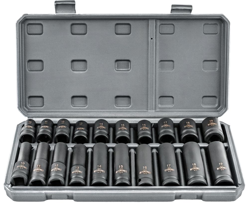 Set chei tubulare de impact PM-ZNU-1019T, 20 bucati, Powermat PM1385