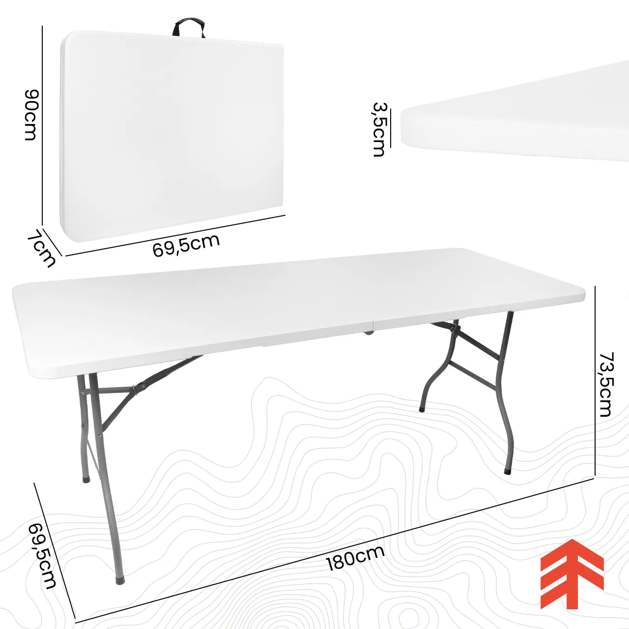 Masa pliabila de gradina Fest 180, 180 x 69,5 x 73,5 cm, MalTec 112763