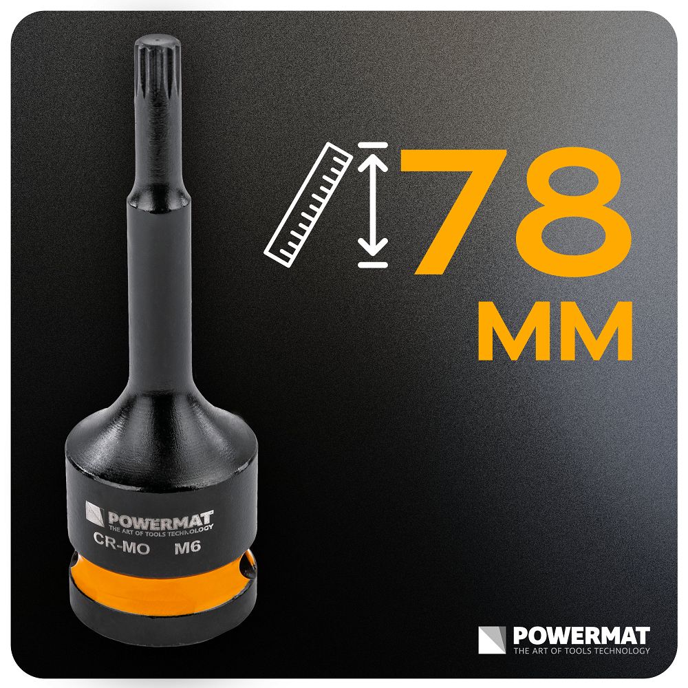 Set chei tubulare de impact PM-ZNU-518T, 8 bucati, Powermat PM1384