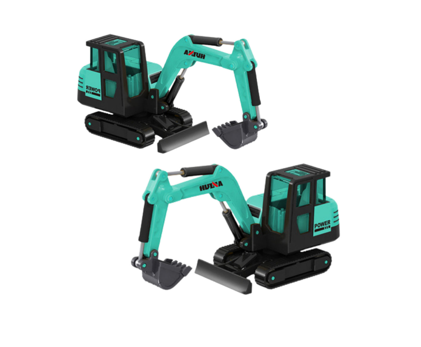 Excavator pe senile din metal Huina Green 1:8, model de colectie, Lean 22733