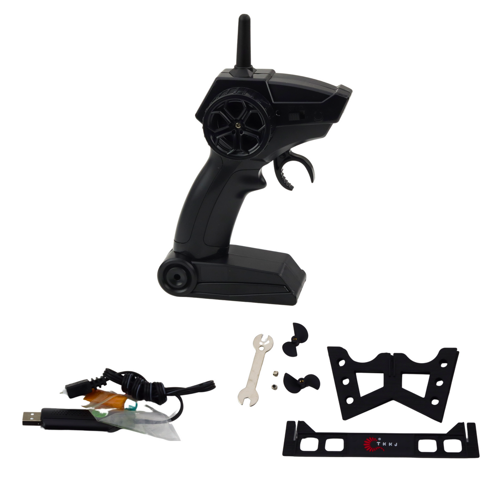 Barca cu telecomanda, 1:28, albastru / alb, Lean 22944