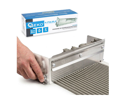 Distribuitor reglabil pentru adeziv, 345-585 mm, dinti 10 x 10 mm, Geko G02286B