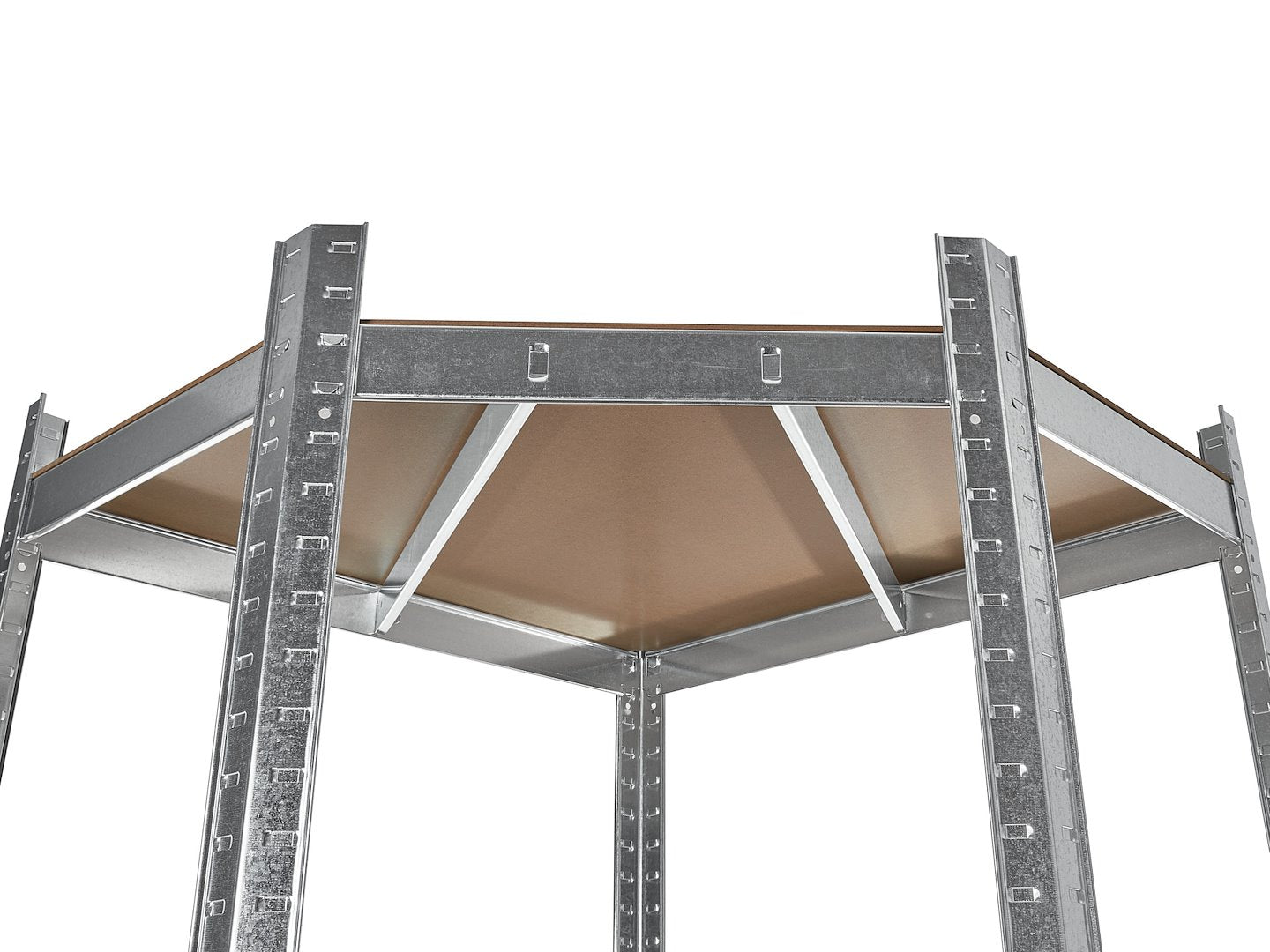 Raft de colt pentru depozitare, 180x40x70cm, capacitate maxima 175 kg, Geko G10875A