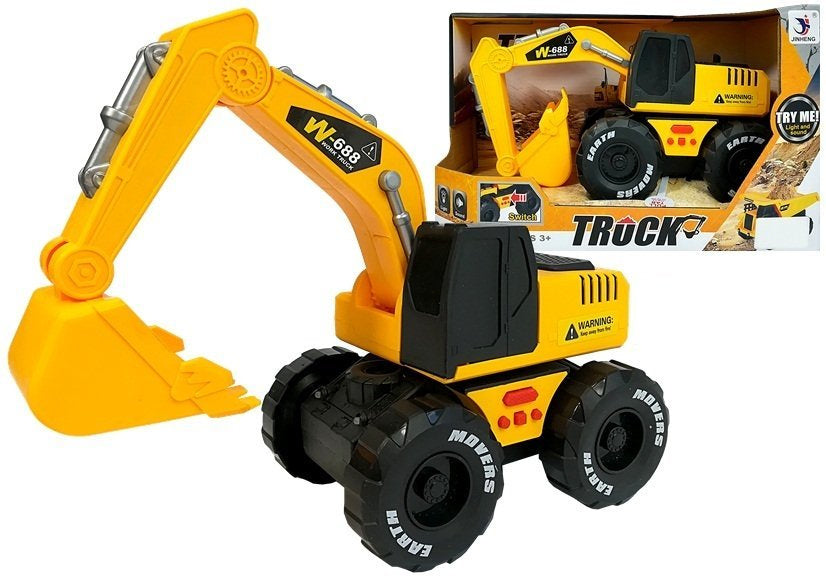 Excavator cu sunete si lumini 24 x 16 x 14 cm, galben / negru, Lean 5645