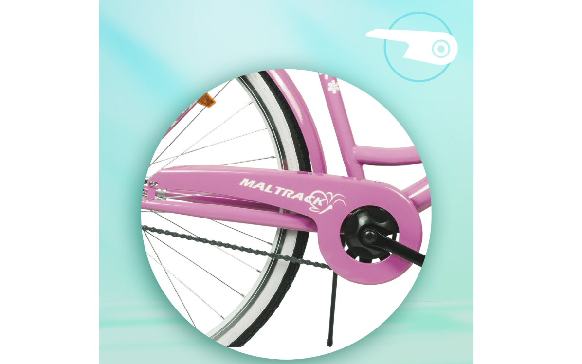 Bicicleta de oras pentru femei cu cos, diametru roata 28", diametru cadru 18", roz lapte, MalTrack 110675