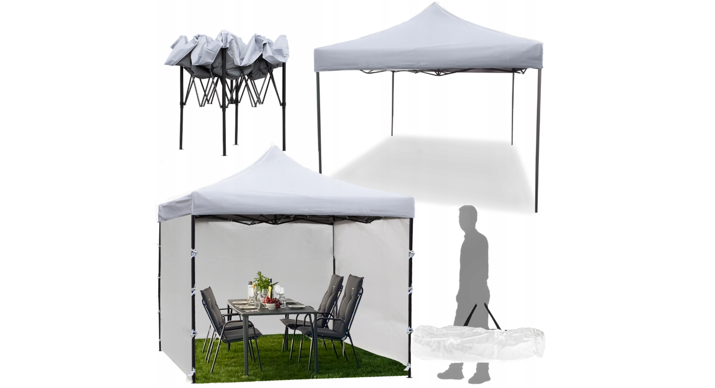 Cort pavilion cu 3 pereti, 3 x 3 m, MalTec 112811