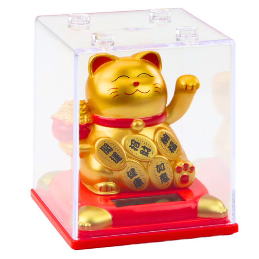 Figurina chinezeasca a Norocului cu mecanism solar, 9.5 x 8 x 8 cm, Lean 24557