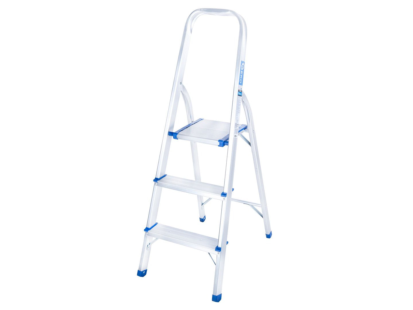 Scara pliabila din aluminiu cu 3 trepte, inaltime de lucru 2.54 m, capacitate maxima 150 kg, Geko G02415