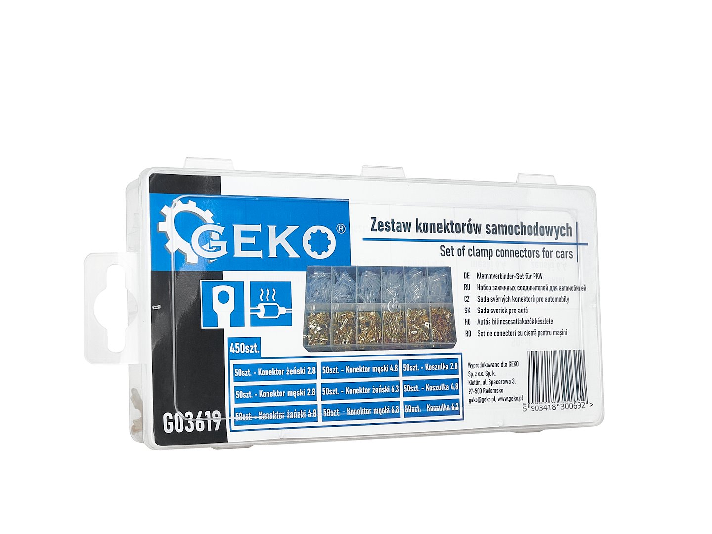 Set conectori auto, 450 bucati, Geko G03619