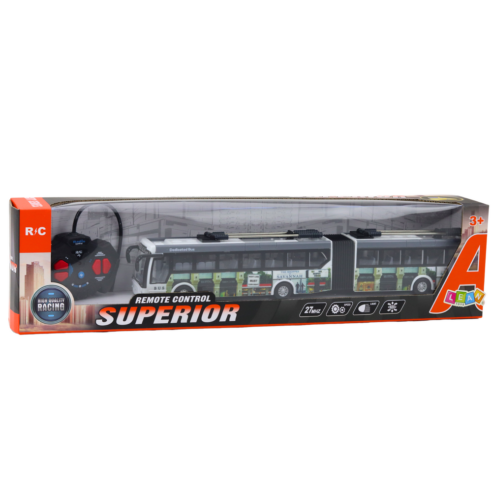 Troleibuz urban zburator cu lumini LED, 36 cm, 3.7 V, 500 mAh, Lean 25156