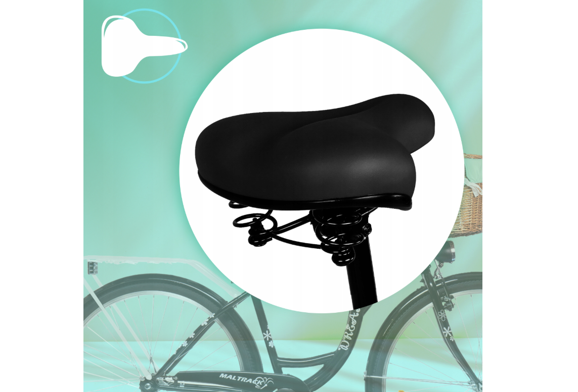 Bicicleta de oras cu cadru de otel 18", diametru roti 28", negru, capacitate maxima 120 kg, MalTrack 110966