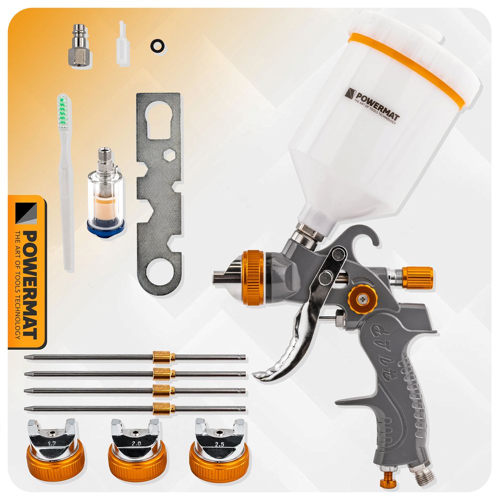 Pistol de vopsit HVLP PM-PDM-170TZ, 600 ml, 170 l / min, Powermat PM1425