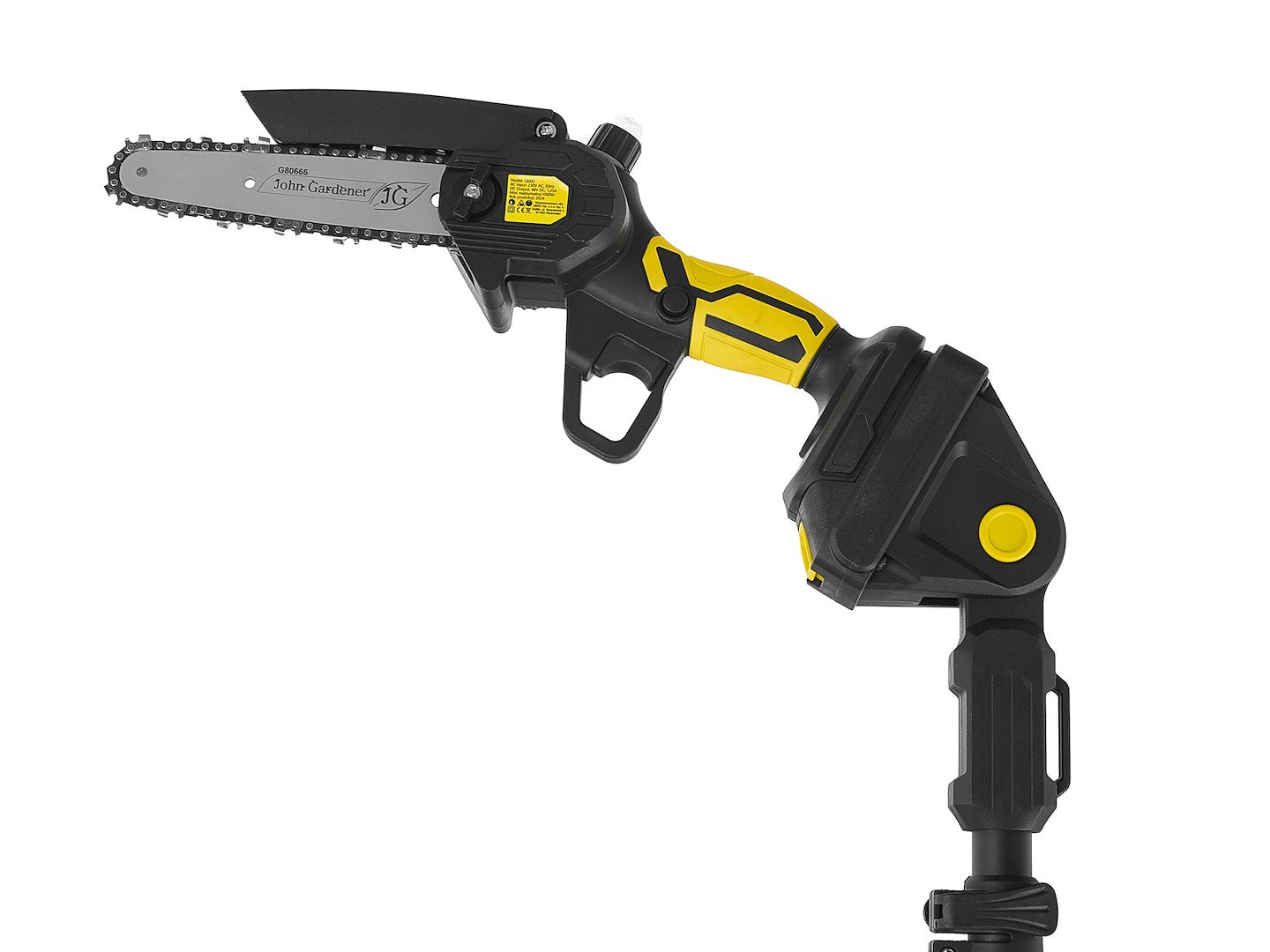 Fierastrau cu lant cu acumulator si brat telescopic, 1.65 - 2.50 m, 2 x 2 Ah, 21 V, John Gardener G80666