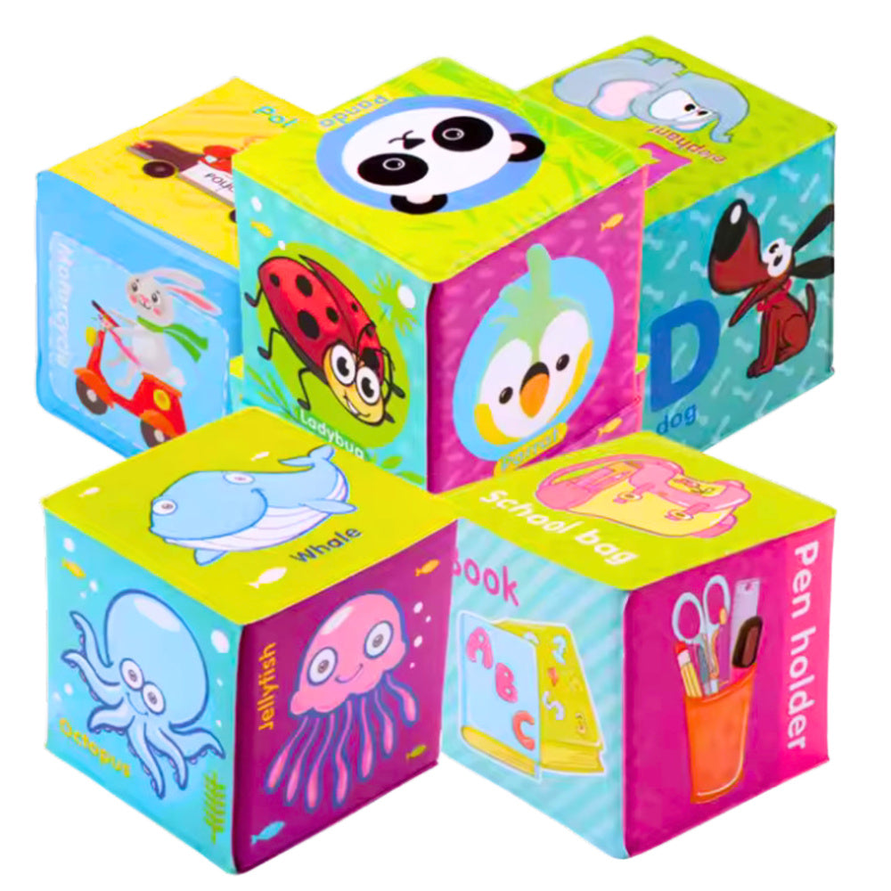 Set 8 cuburi moi educative, multicolor, 6 x 6 cm, Lean 22885