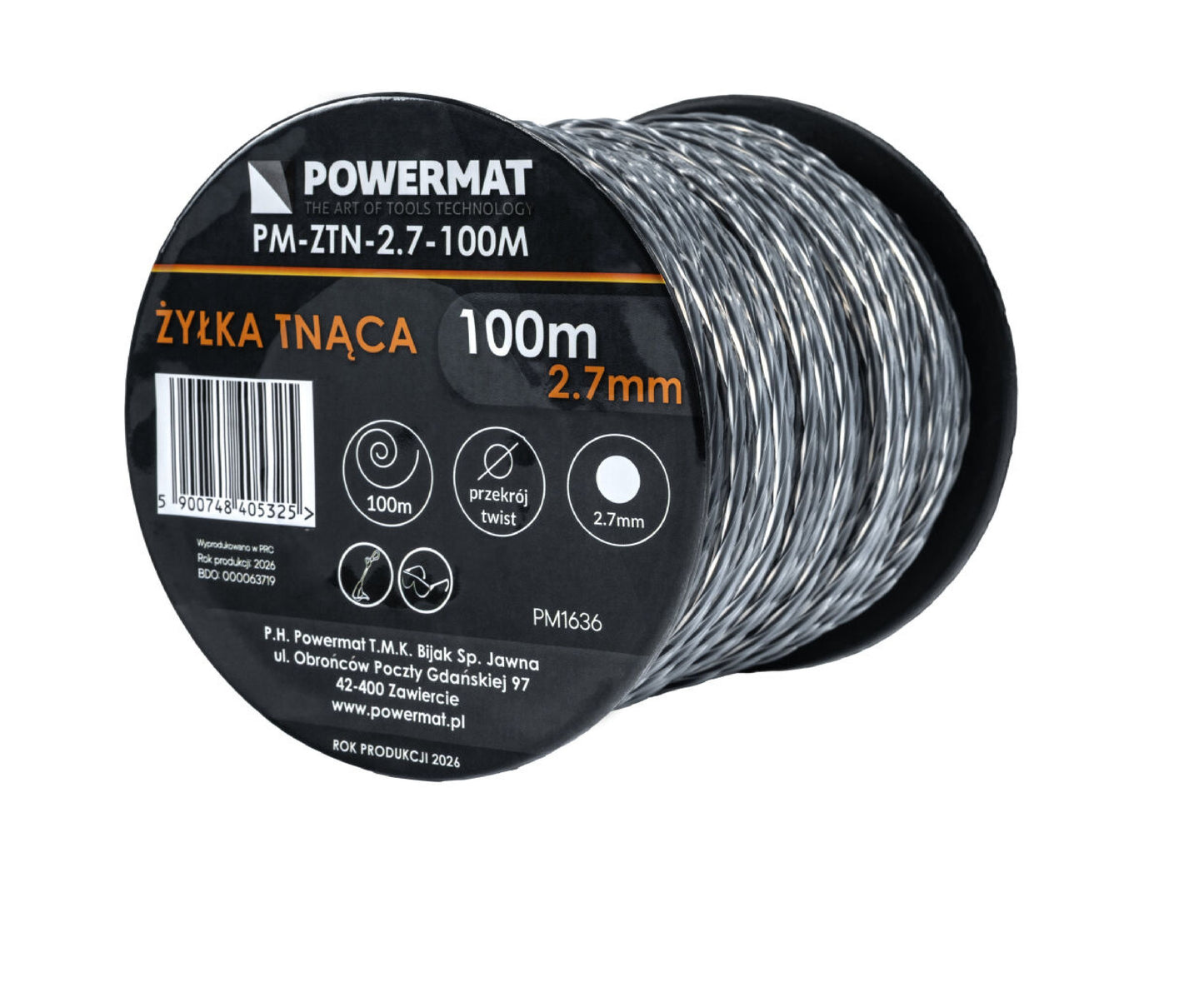 Fir patrat pentru motocoasa PM-ZTN-2.7-100M, 100 m, Powermat PM1636