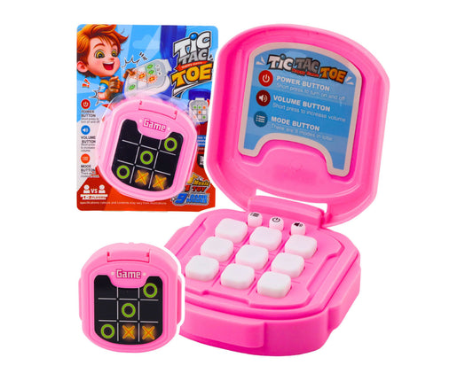 Joc electronic Tic Tac Toe, 9 moduri de joc, roz, 8 x 8.5 x 3 cm, roz, Lean 28119