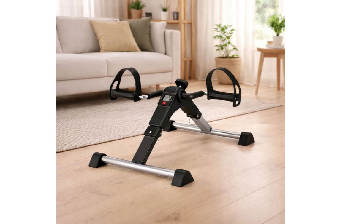 Mini bicicleta fitness Mini Bike 2 in 1 cu contor LCD, negru, Lean 29307