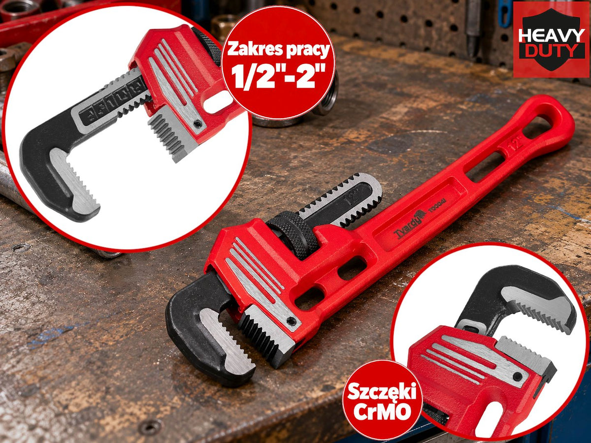 Cheie pentru țevi Stillson 12" 300mm HEAVY DUTY, Tvardy T00041