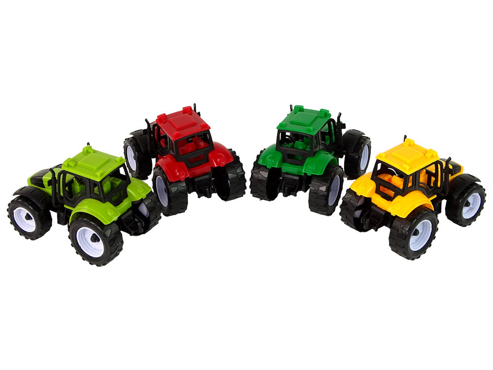 Set 4 tractoare de jucarie, 4 bucati, multicolor, Lean 15413