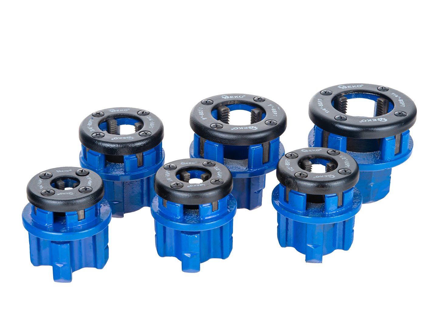 Set dispozitiv manual de infiletat tevi, 1/4"-5/4", 6 bucati, Geko G00999