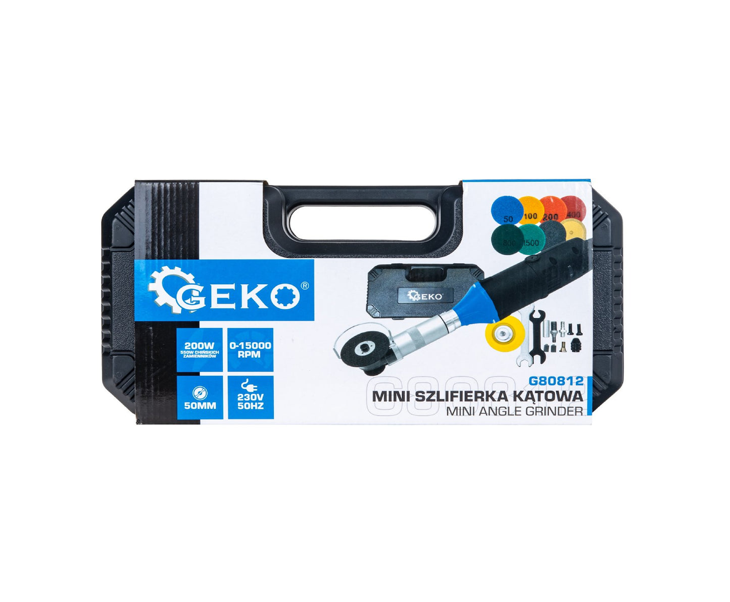 Mini polizor unghiular de precizie cu accesorii, Geko G80812