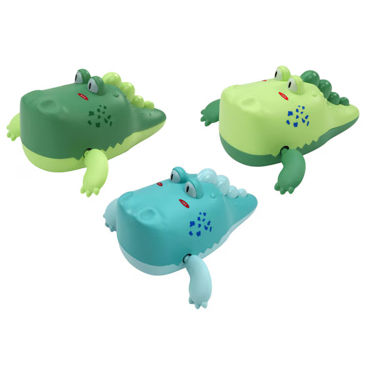 Set 12 jucarii de baie crocodil plutitor, multicolor, 11x9.5x5cm, Lean 17708