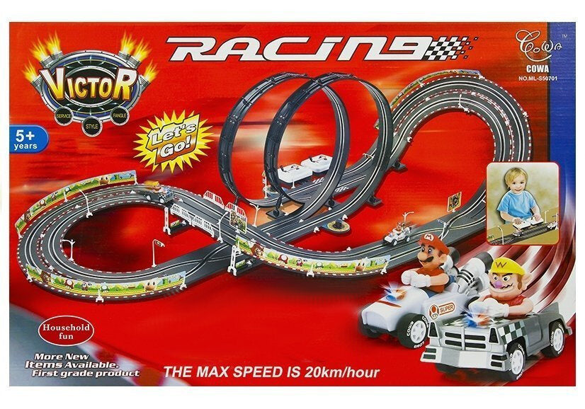 Circuit de curse cu 2 masinute Mario RC, 452 cm, 20 km / h, Lean 1588