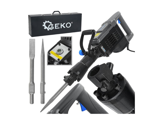 Ciocan demolator profesional,1700W, forta de impact 70J, prindere HEX 30 mm, cu dalta, spit si valiza de transport, Geko G80852