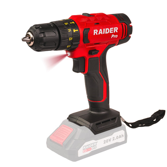 Masina de gaurit cu 2 viteze RDP-PCD20 Solo (fara acumulator si incarcator) 10 mm 44 Nm SS, Raider 030252