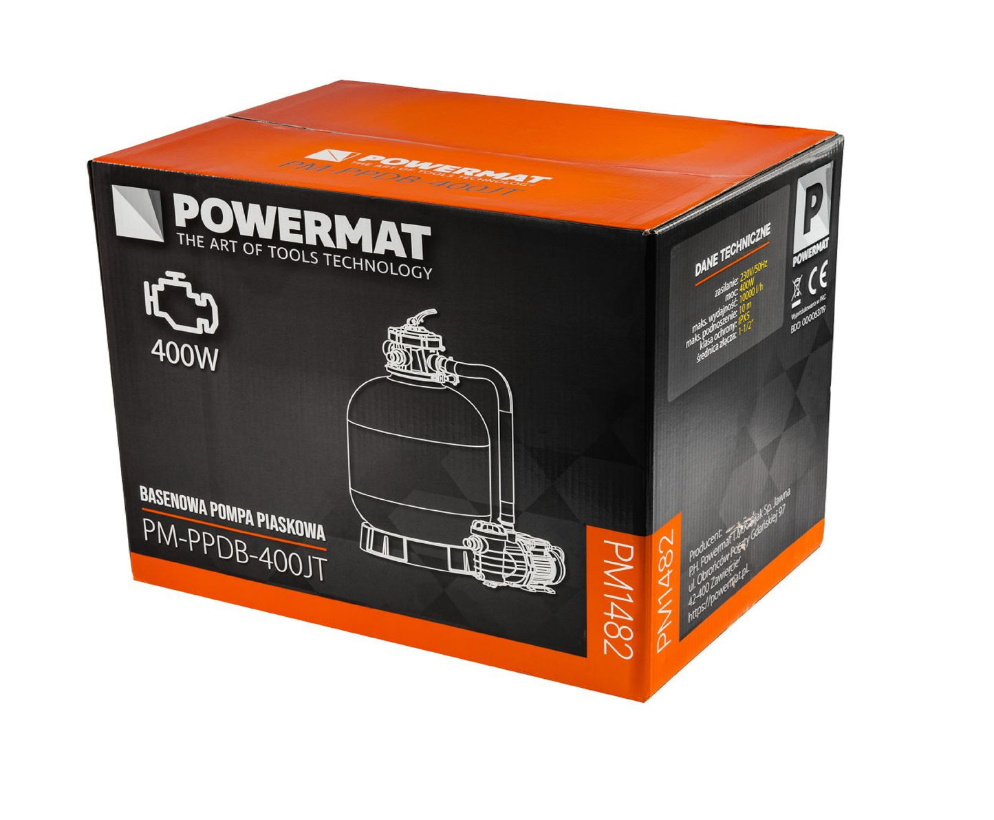 Pompa de nisip pentru piscine PM-PPDB-400JT, afisaj LCD, 10000 l / h, 400 W, Powermat PM1482