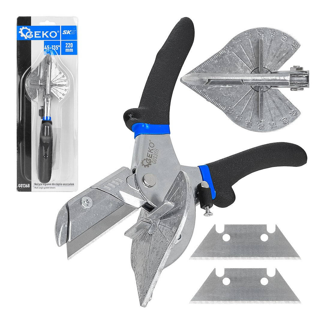 Foarfeca multiunghiulara pentru garnituri, 45°-135° 220 mm, Geko G01368