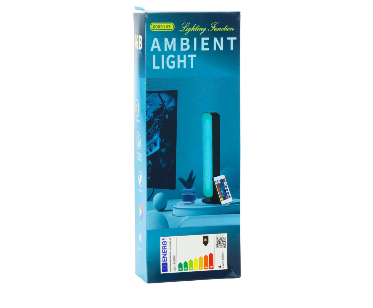 Set 2 lampi ambientale LED RGB cu telecomanda, 16 culori, 24.8x4.1x3.5cm, Lean 27687
