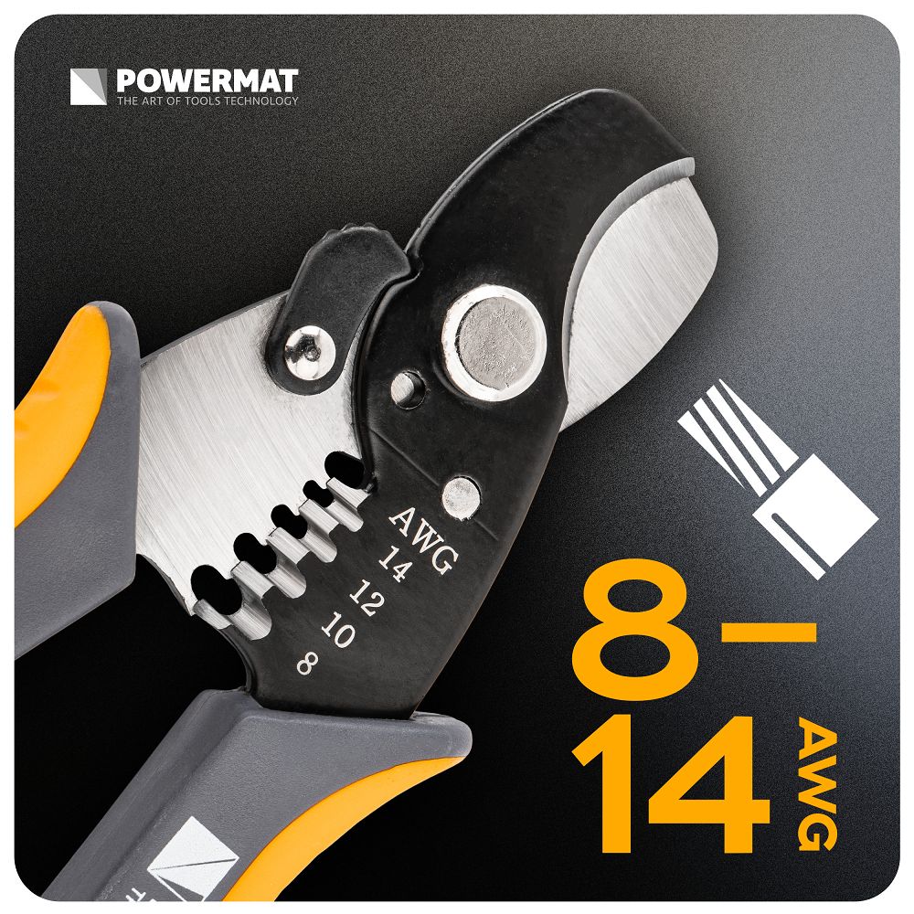 Cleste pentru sertizare / dezizolare cabluri PM-STN-1T, Powermat PM1439