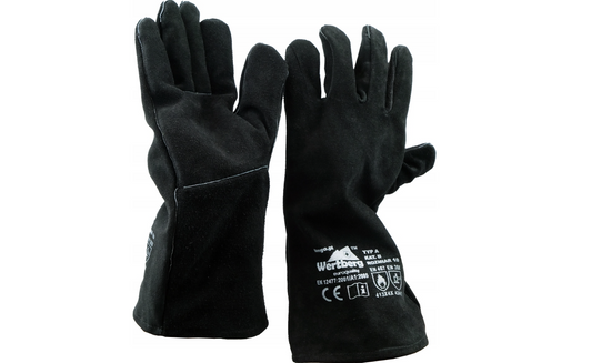 Manusi de sudura din piele Wertberg RSW Black - Marimea 10 (L/XL), protectie termica, piele bovina, Harder HD1774
