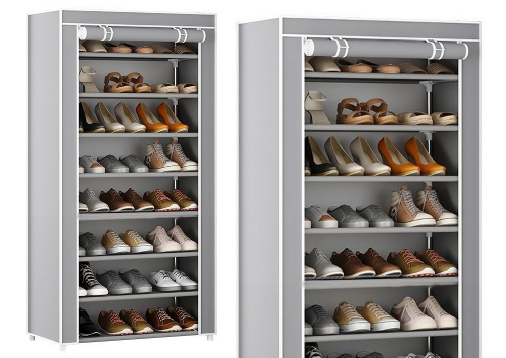 Dulap pentru pantofi, 40 perechi, gri, 140 x 60 x 30 cm, Lean 20809