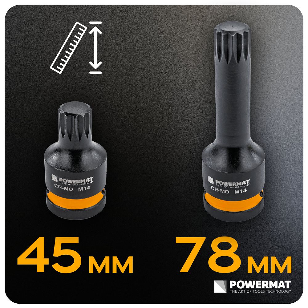 Set chei tubulare de impact PM-ZNU-1418T, 6 bucati, Powermat PM1381