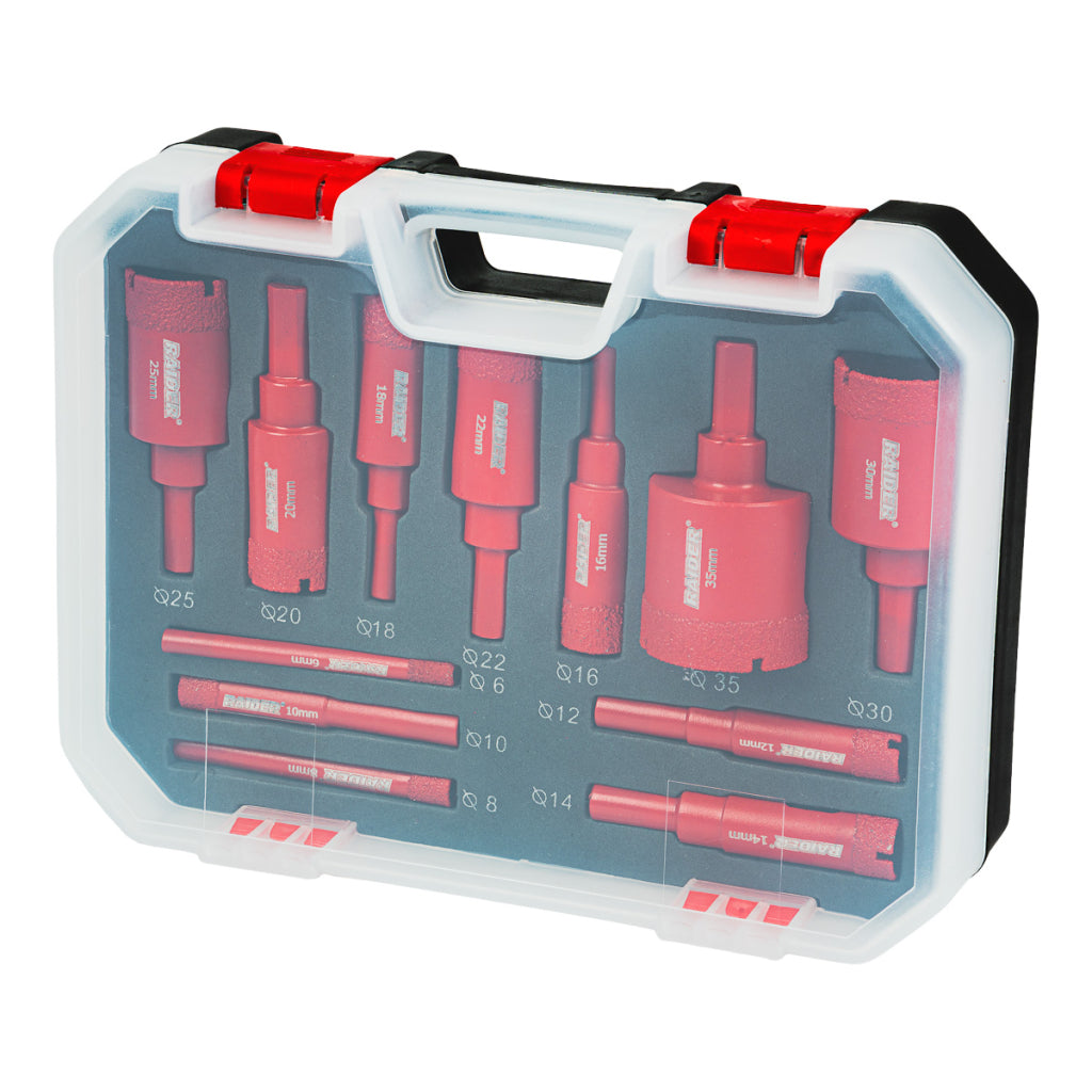Set carote diamantate, Ø6-35mm, 12 bucati, Raider 157867
