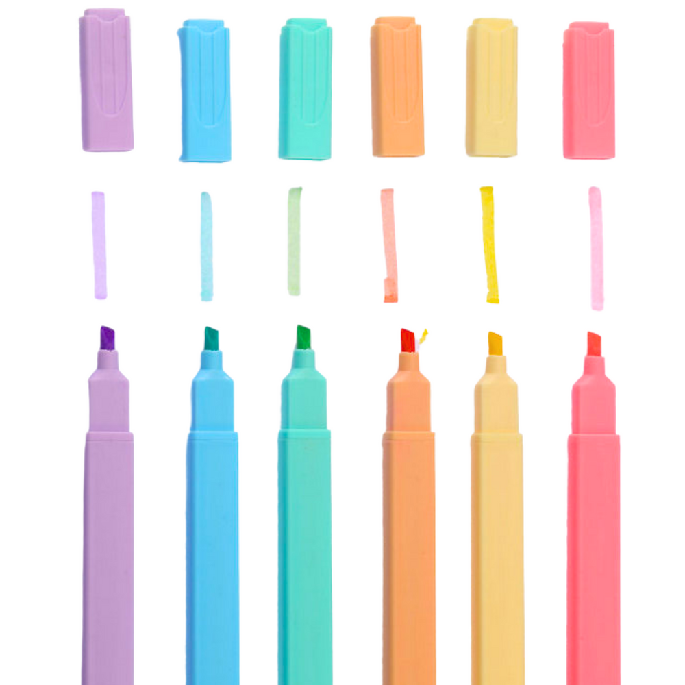 Set markere colorate, 13.5 x 9 x 1 cm, multicolor, 6 bucati, Lean 21007