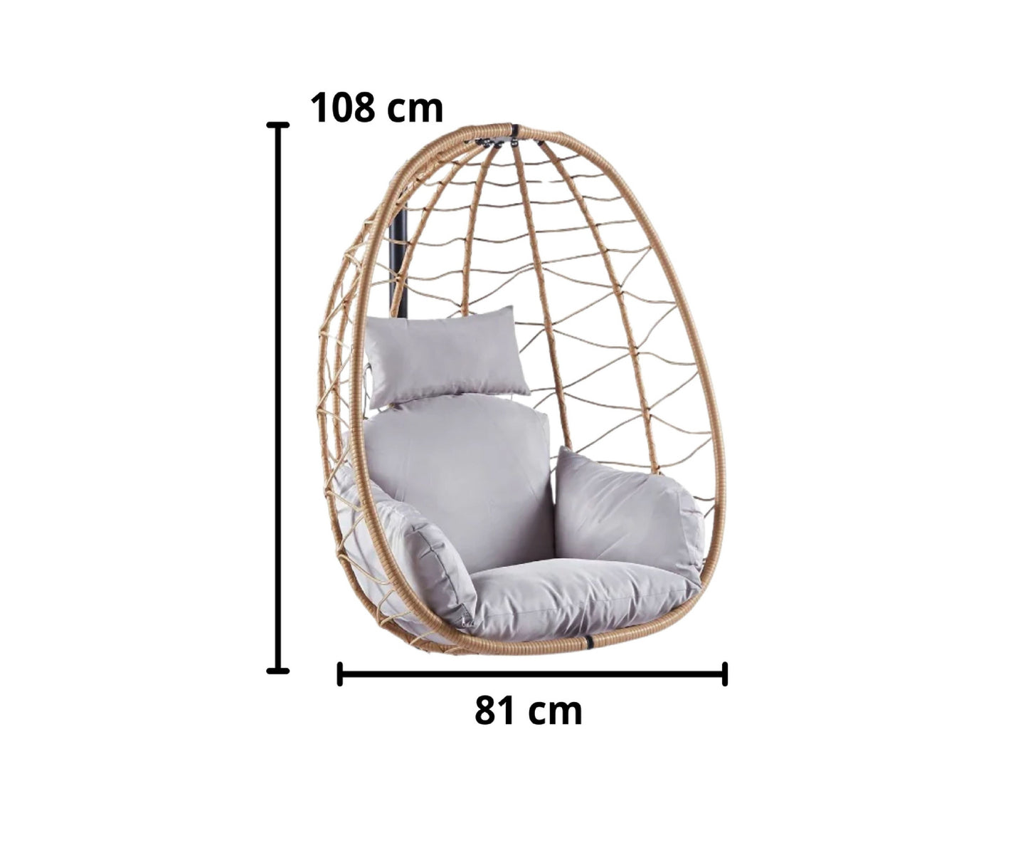 Balansoar suspendat de gradina Cocoon, maro, 110 cm, Lean 30644