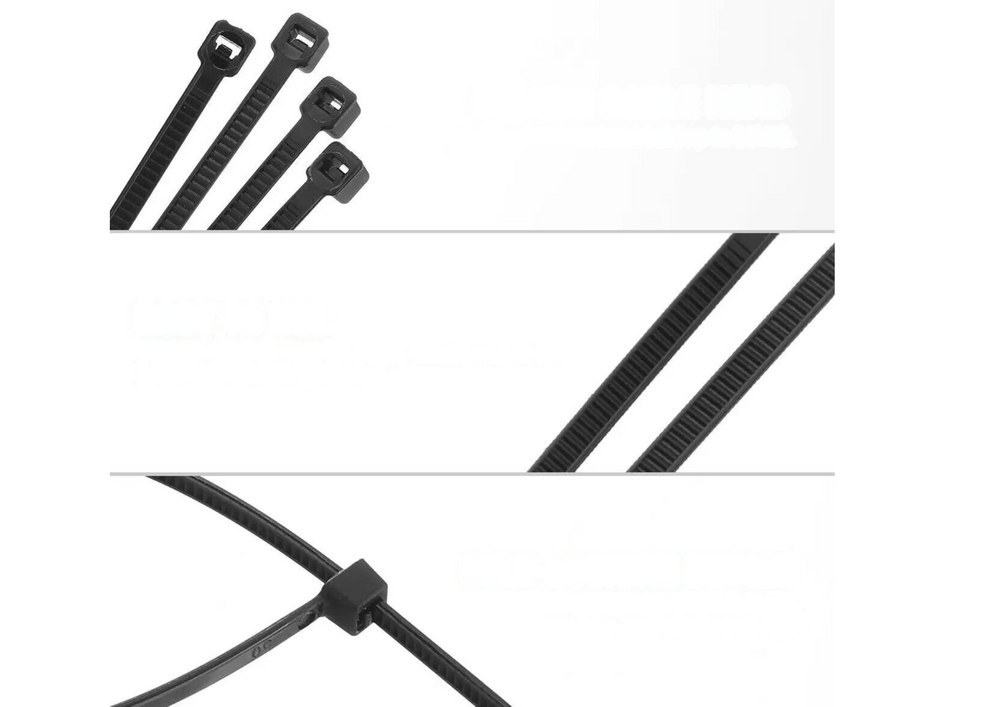 Set 100 legaturi de cablu, 2.5 x 200 mm, negru, Lean 20057