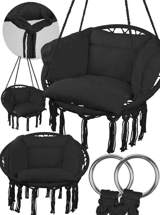 Leagan suspendat de gradina, negru, capacitate maxima 150 kg, MalTec 112859