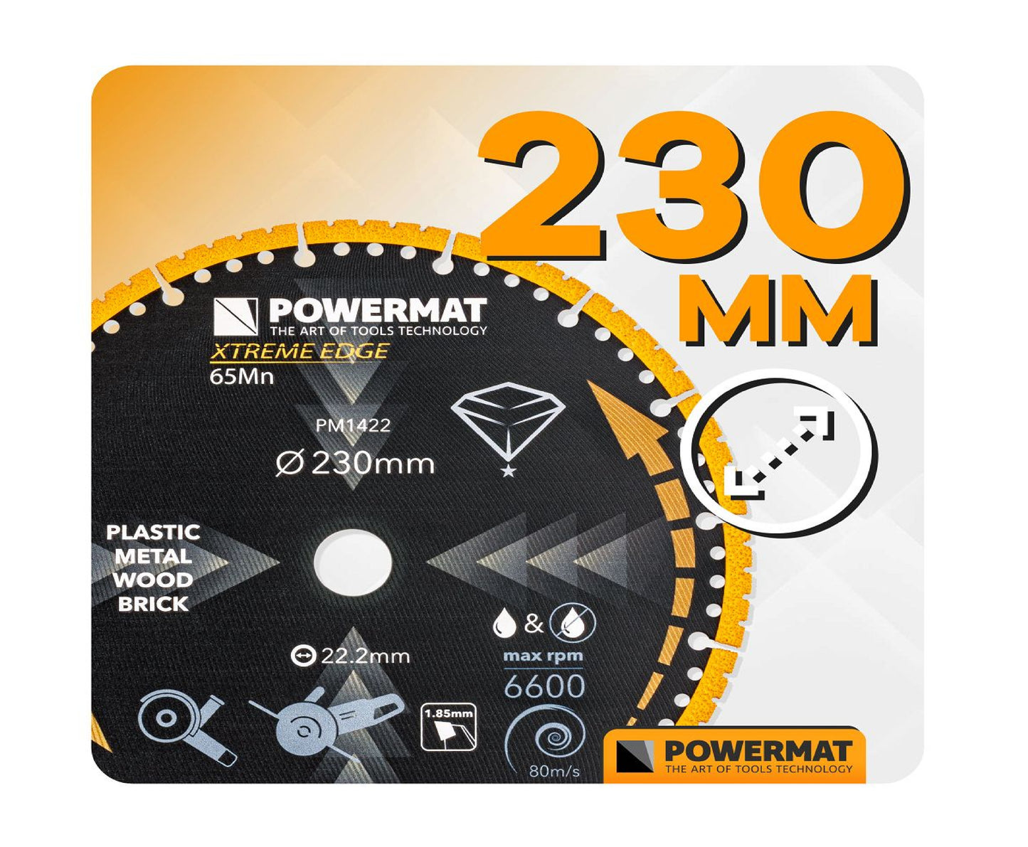 Disc diamantat universal PM-TDCS-2301T, 230 mm, Powermat PM1422