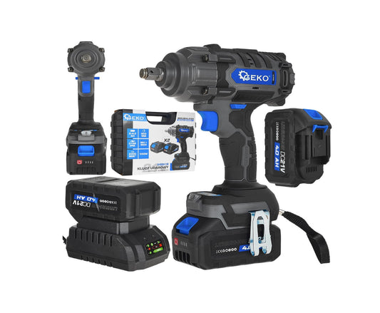 Cheie de impact pentru roti cu acumulator, 850Nm, 2x4.0Ah, 21V, Geko G80679