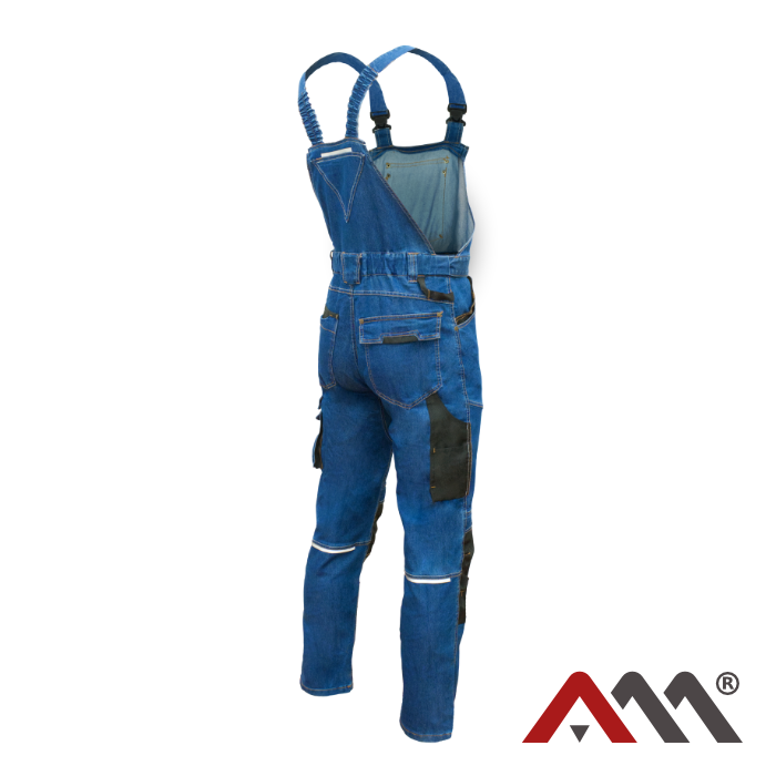 Salopeta de lucru din jeans elastic Colemann, albastru, marimea XL, Artmas ART456182